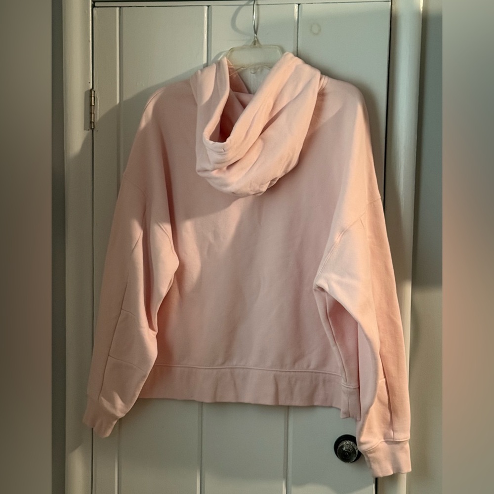 Express Light Pink Full-Zip Hoodie with Drawstring - Picture 2 of 7